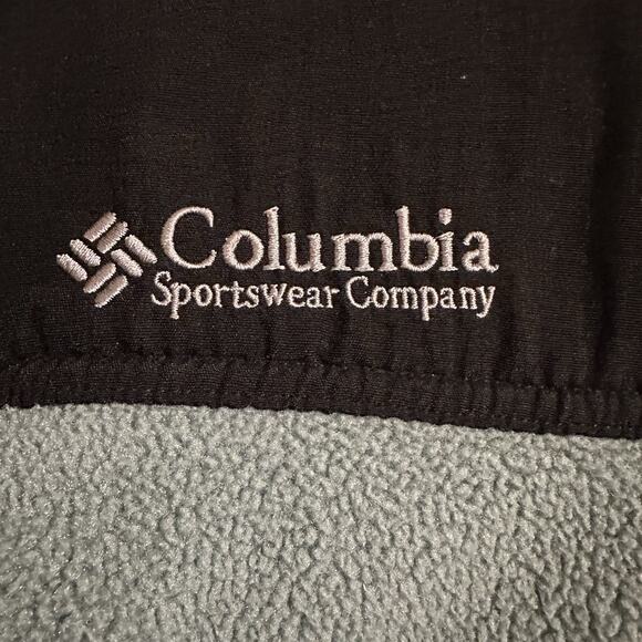 Columbia‎ Titanium Two Tone Fleece Zip Black And Light Green Fleece Women Medium - Picture 3 of 10